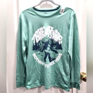 NWT Sonoma Boy's Long Sleeve Teal Blue Graphic T-Shirt Size XL 14-16
